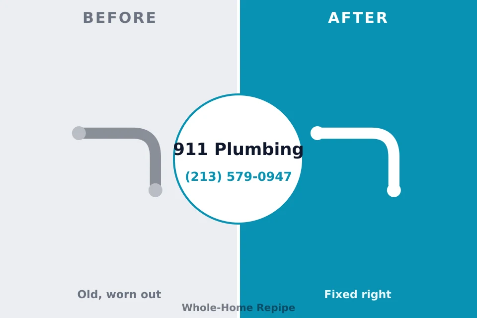 Before and after: plumbing company Beaverton, OR